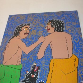 Pintura titulada "duel" por Hélène Chépa, Obra de arte original, Oleo