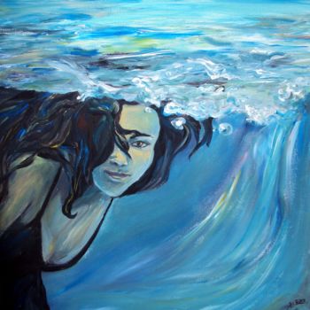 Painting titled "Under the Water" by Leona-Norten, Original Artwork, Acrylic