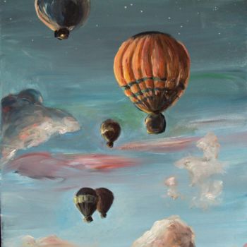 Malerei mit dem Titel "Luftballons" von Leona-Norten, Original-Kunstwerk, Acryl