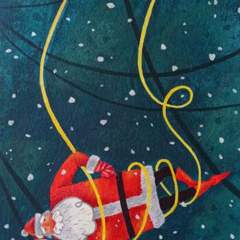 Painting titled "Santa Claus 2" by Eleonora Rom, Original Artwork, Acrylic