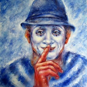 Pittura intitolato "French clown myster…" da Eleonora Taranova, Opera d'arte originale, Olio