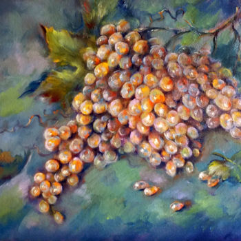 Painting titled "Bunch of Grapes ori…" by Eleonora Taranova, Original Artwork, Oil