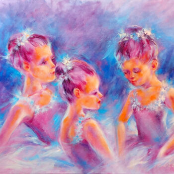 Painting titled "Pink Dreams" by Eleonora Taranova, Original Artwork, Oil Mounted on Wood Stretcher frame