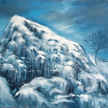 Painting titled "Nordic Path. Ice La…" by Eleonora Taranova, Original Artwork, Oil Mounted on Wood Stretcher frame