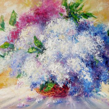Картина под названием "Lilac Bouquet" - Eleonora Taranova, Подлинное произведение искусства, Масло Установлен на Деревянная…