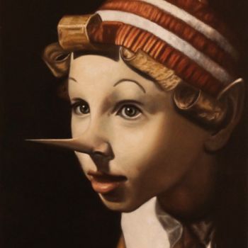 Pittura intitolato "Pinocchio.jpg" da Eleonora Gushchina, Opera d'arte originale, Olio