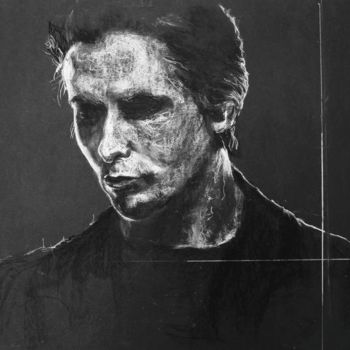 Drawing titled "Homme - portrait" by Eleonore Giraud, Original Artwork, Chalk Mounted on Cardboard