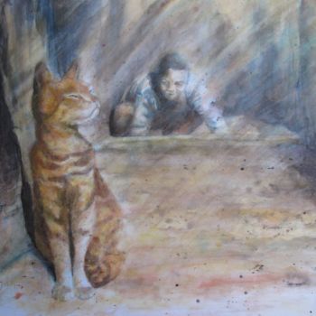Peinture intitulée "chat-du-cayre-aquar…" par Elisabeth Le Prunenec, Œuvre d'art originale, Aquarelle