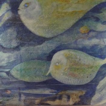 Pittura intitolato "Les poissons ne con…" da Elfi, Opera d'arte originale