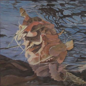 Peinture intitulée "Nain en feuilles de…" par Elfi, Œuvre d'art originale