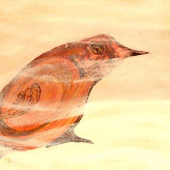 Pittura intitolato "Pingouin rose" da Elfi, Opera d'arte originale