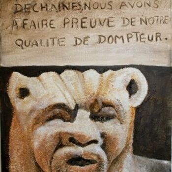 Peinture intitulée "Le lion" par Elfi, Œuvre d'art originale, Huile