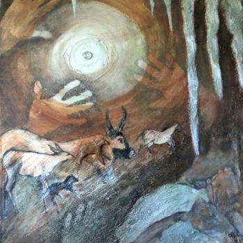 Painting titled "Perle des caverne" by Elfi, Original Artwork, Oil