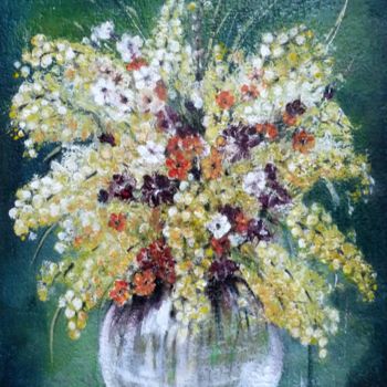 Malarstwo zatytułowany „Le bouquet mimosa” autorstwa Chafika Feghir, Oryginalna praca, Akryl