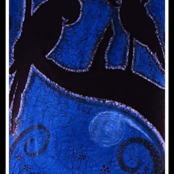 Desenho intitulada "Araras Na Escuridão" por Elf Vun K, Obras de arte originais, Caneta de gel