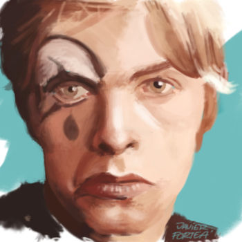 「David Bowie」というタイトルのデジタルアーツ Javier Forteaによって, オリジナルのアートワーク, デジタル絵画
