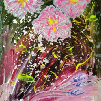 Peinture intitulée "Abstract Flowers" par Eli Tin Art, Œuvre d'art originale, Acrylique