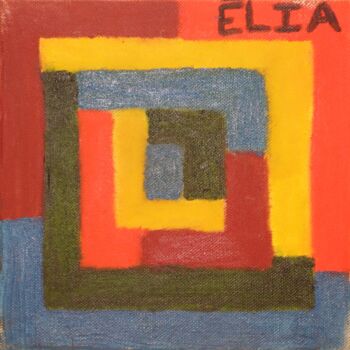 Peinture intitulée "Le carré magiquemen…" par Elia, Œuvre d'art originale, Huile