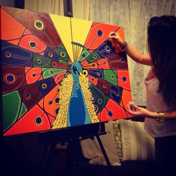 Painting titled "Working on a Dream…" by Eliana Martínez, Original Artwork