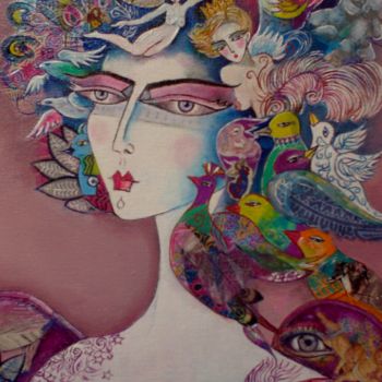Peinture intitulée "Elle Rosée Célèste…" par Eliane Betton, Œuvre d'art originale