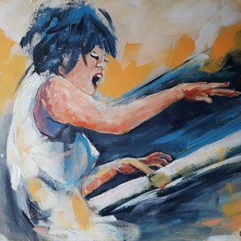 Painting titled "HIROMI" by Eliane Cartier, Original Artwork, Acrylic