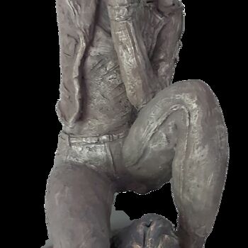 Sculpture titled "PRISE DE VUE" by Eliane Cartier, Original Artwork, Terra cotta