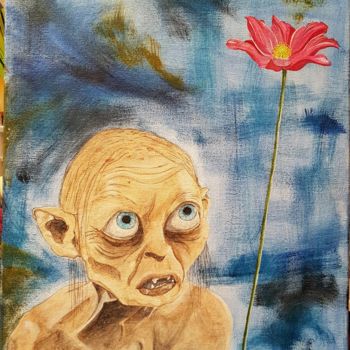 Malerei mit dem Titel "GOLLUM" von Lil Création Peinture, Original-Kunstwerk, Acryl