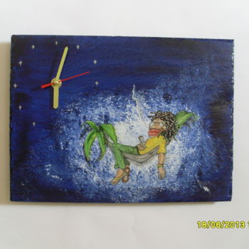 Malerei mit dem Titel "horloge-028-2. rast…" von Lil Création Peinture, Original-Kunstwerk
