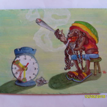 Painting titled "horloge-057-3-15-00…" by Lil Création Peinture, Original Artwork