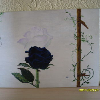Peinture intitulée "la-rose-noire-5.jpg" par Lil Création Peinture, Œuvre d'art originale