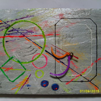 Painting titled "horloge-058-04-2015…" by Lil Création Peinture, Original Artwork