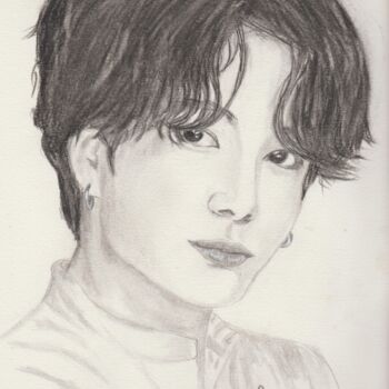 Dibujo titulada "Jungkook (BTS)" por Eliane Debard Arnould, Obra de arte original, Lápiz