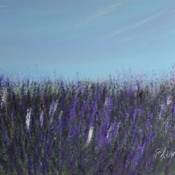 Pintura titulada "Lavender Field Over…" por Eliane Ellie, Obra de arte original, Oleo