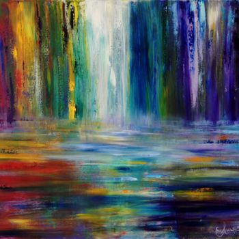 Malerei mit dem Titel "Water Fall- Impress…" von Eliane Ellie, Original-Kunstwerk, Acryl