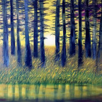 Painting titled "Sunset in  Oxfordsh…" by Eliane Ellie, Original Artwork, Oil
