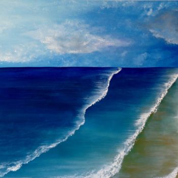 Malerei mit dem Titel "Sea View Over Bourn…" von Eliane Ellie, Original-Kunstwerk, Öl