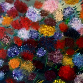 Painting titled "Vintage Flowers" by Eliane Ellie, Original Artwork, Oil