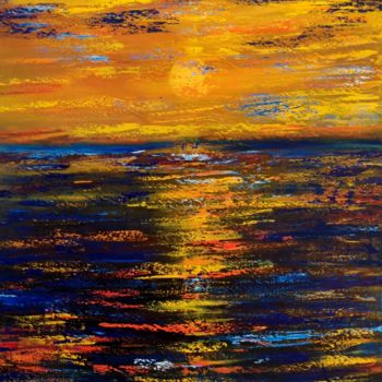 Painting titled "Sunset from Dorset" by Eliane Ellie, Original Artwork, Oil
