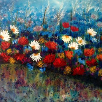 Pittura intitolato "Spring Flowers in a…" da Eliane Ellie, Opera d'arte originale, Olio