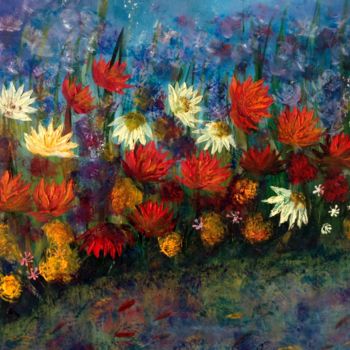 Painting titled "Spring Flowers in a…" by Eliane Ellie, Original Artwork, Oil
