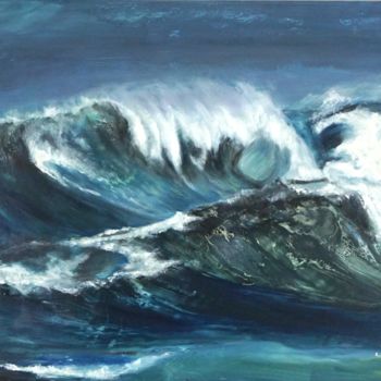 Painting titled "double vague" by Libera, Original Artwork, Oil