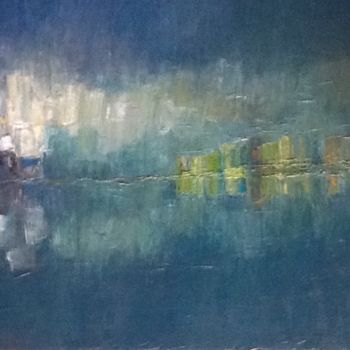 Картина под названием "Cumulus" - Eliane Ypersiel, Подлинное произведение искусства, Масло Установлен на Деревянная рама для…