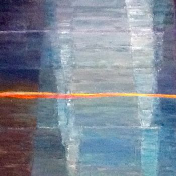 Картина под названием "Quand la mer monte." - Eliane Ypersiel, Подлинное произведение искусства, Масло Установлен на Деревян…