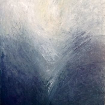 Ζωγραφική με τίτλο "J'ai regardé la lune" από Eliane Ypersiel, Αυθεντικά έργα τέχνης, Λάδι Τοποθετήθηκε στο Ξύλινο φορείο σκ…