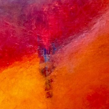 Malerei mit dem Titel "Terre de feu" von Eliane Ypersiel, Original-Kunstwerk, Öl Auf Keilrahmen aus Holz montiert