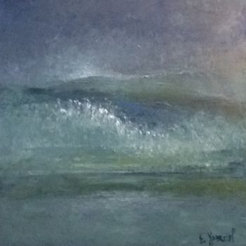 Malarstwo zatytułowany „La mer qu'on voit d…” autorstwa Eliane Ypersiel, Oryginalna praca, Olej Zamontowany na Drewniana ram…
