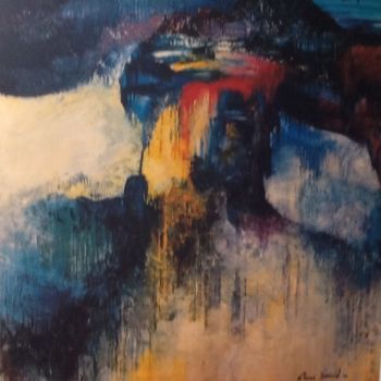 Peinture intitulée "Le Suaire" par Eliane Ypersiel, Œuvre d'art originale, Huile Monté sur Panneau de bois