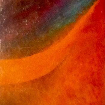 Pittura intitolato "La lune rousse" da Eliane Ypersiel, Opera d'arte originale, Olio Montato su Telaio per barella in legno