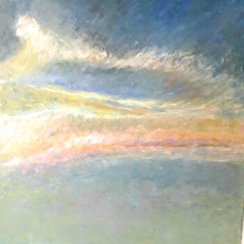 Картина под названием "Ciel partagé" - Eliane Ypersiel, Подлинное произведение искусства, Масло Установлен на Деревянная рам…