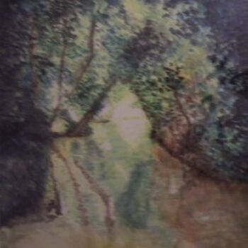 Painting titled "Marais poitevin" by Eliane Lebrun, Original Artwork